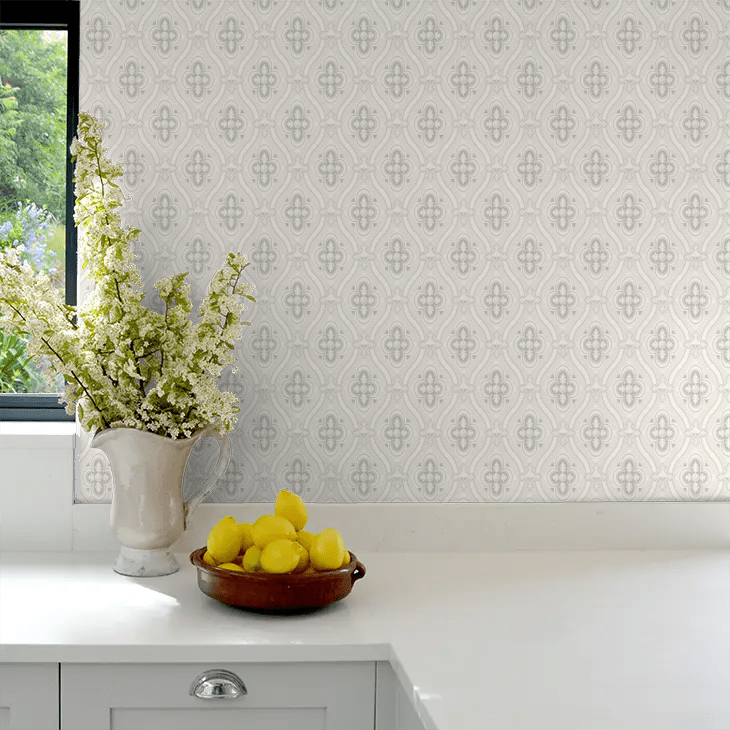 Pigkammaren Wallpaper - Silver and White - Boråstapeter - 4526 - Premier Wallcovering