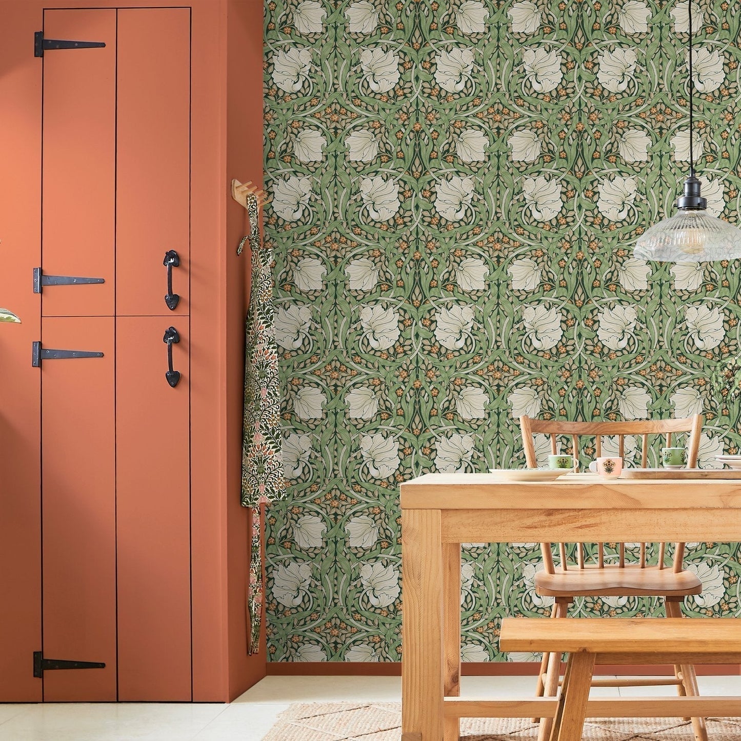 Pimpernel Wallpaper - Green - 124242 - William Morris AH - Premier Wallcovering