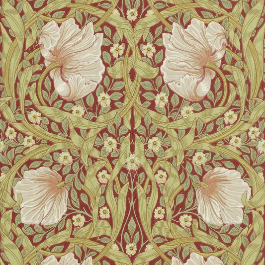 Pimpernel Wallpaper - Brick/Olive - Morris & Co - 216845