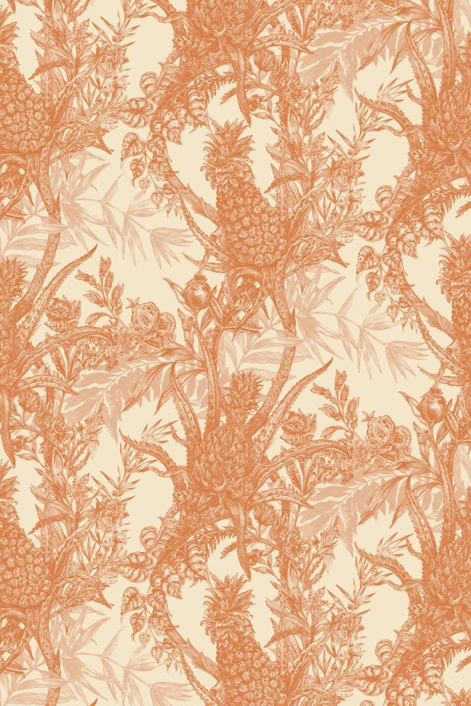 Pineapple Wallpaper - Oranges on Cream - Timorous Beasties - HS/PINE/4004/06 - Premier Wallcovering
