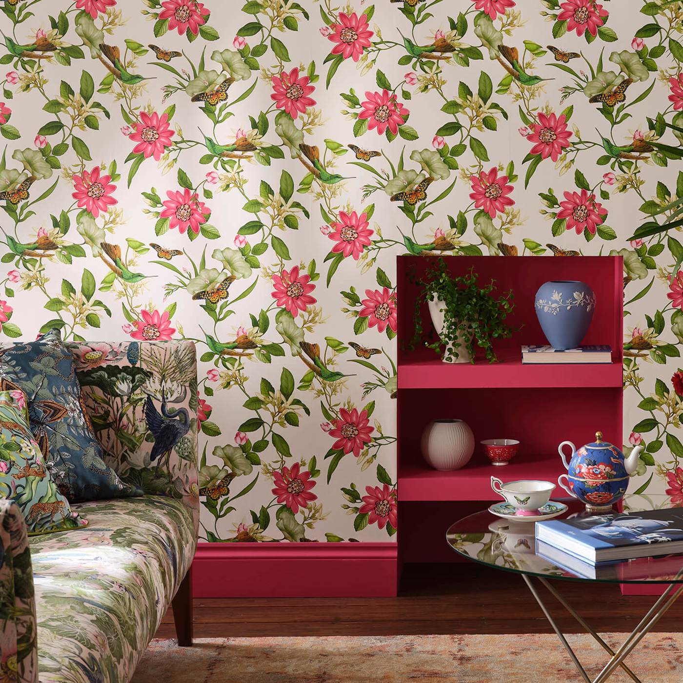 Pink Lotus Wallpaper - Blush - Clarke & Clarke - W0132/01 - Premier Wallcovering