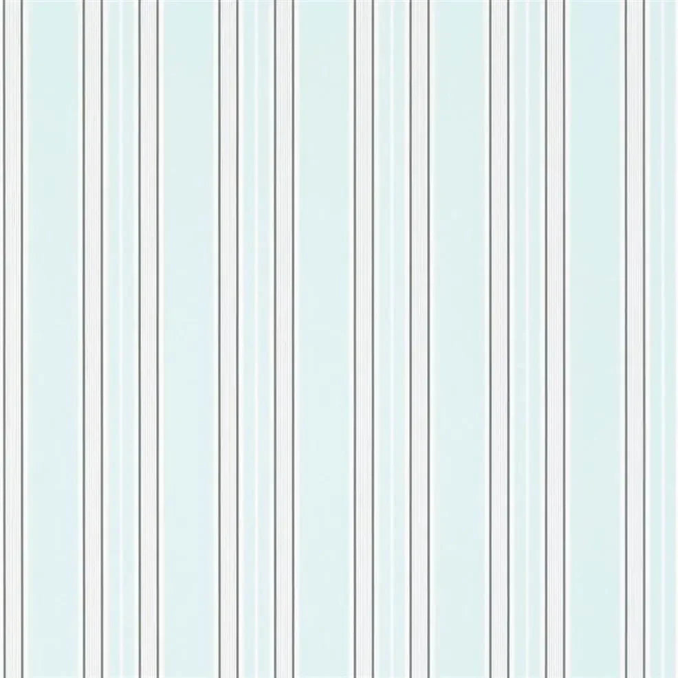 Pinstripe Wallpaper - Aqua - P586/06 - Designers Guild