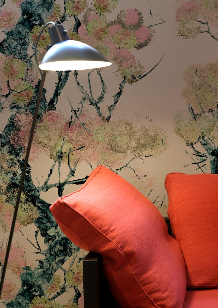 Pinyin Tree Superwide Wallpaper - Pink - Timorous Beasties - DWN/PIN/OBRN/01 - Premier Wallcovering