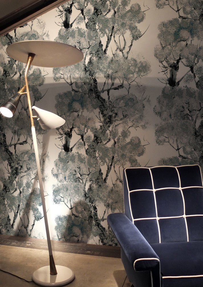 Pinyin Tree Superwide Wallpaper - Grey - Timorous Beasties - DWN/PIN/OBRN/02 - Premier Wallcovering