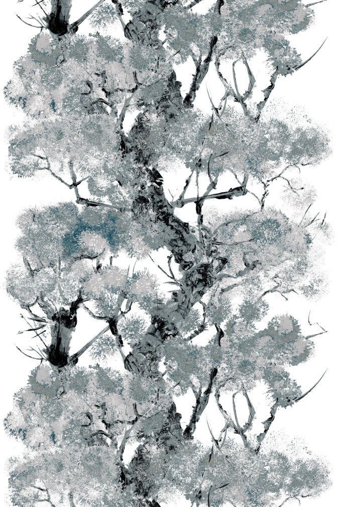 Pinyin Tree Superwide Wallpaper - Grey - Timorous Beasties - DWN/PIN/OBRN/02 - Premier Wallcovering