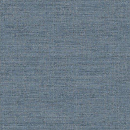 Plain Tissage Wallpaper - Bleu Denim - Casadeco - 85846336 - Premier Wallcovering