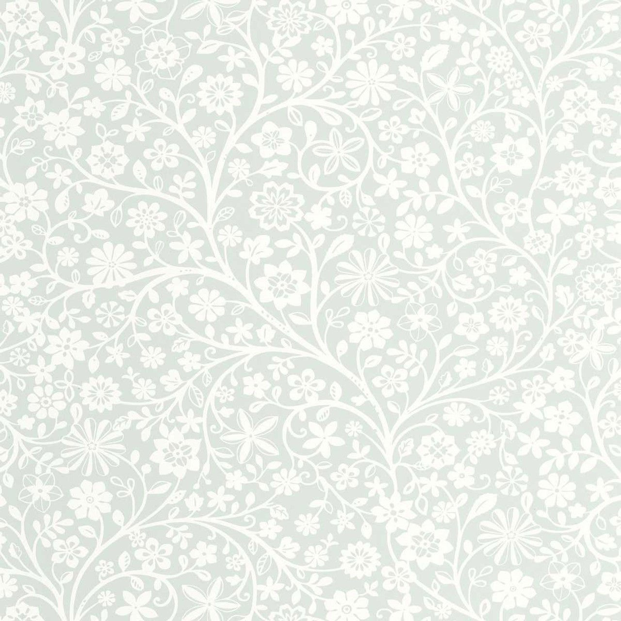 Poetic Flowers Once Upon A Time Wallpaper - Bleu Doux - Casadeco - 200836442 - Premier Wallcovering