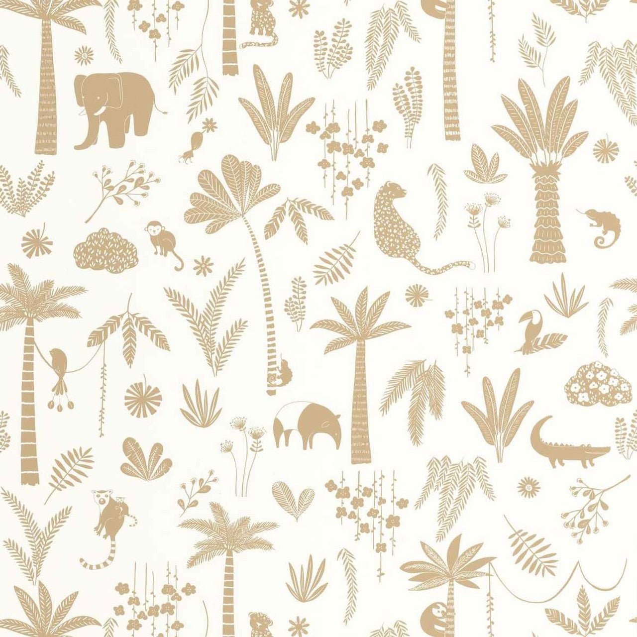Poetic Jungle Once Upon A Time Wallpaper - Camel - Casadeco - 200762606 - Premier Wallcovering