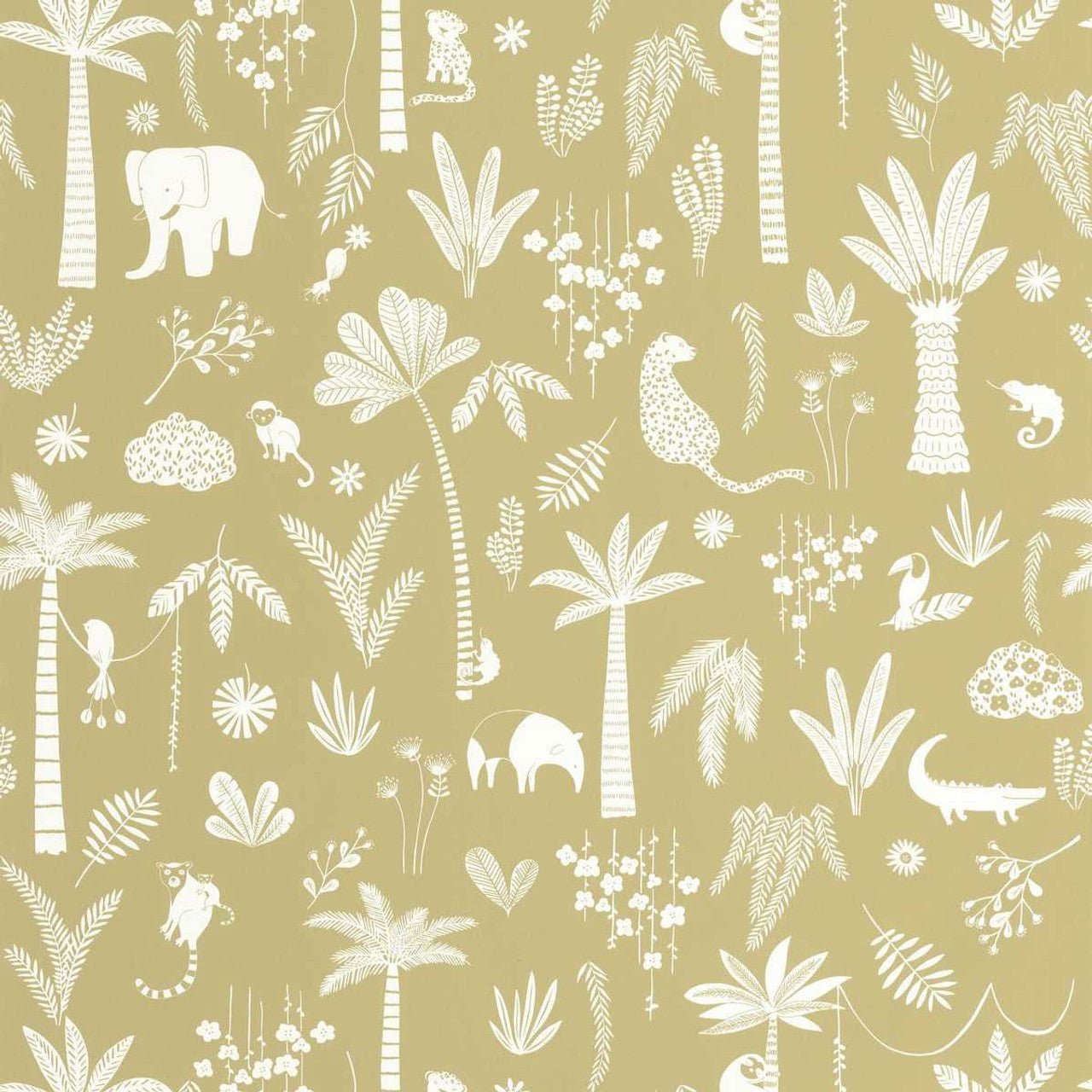 Poetic Jungle Once Upon A Time Wallpaper - Olive - Casadeco - 200767272 - Premier Wallcovering