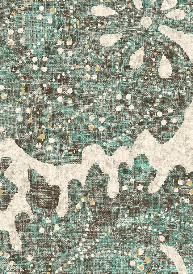 Pomegranate Wallpaper - Verdigris - Lewis & Wood - Premier Wallcovering