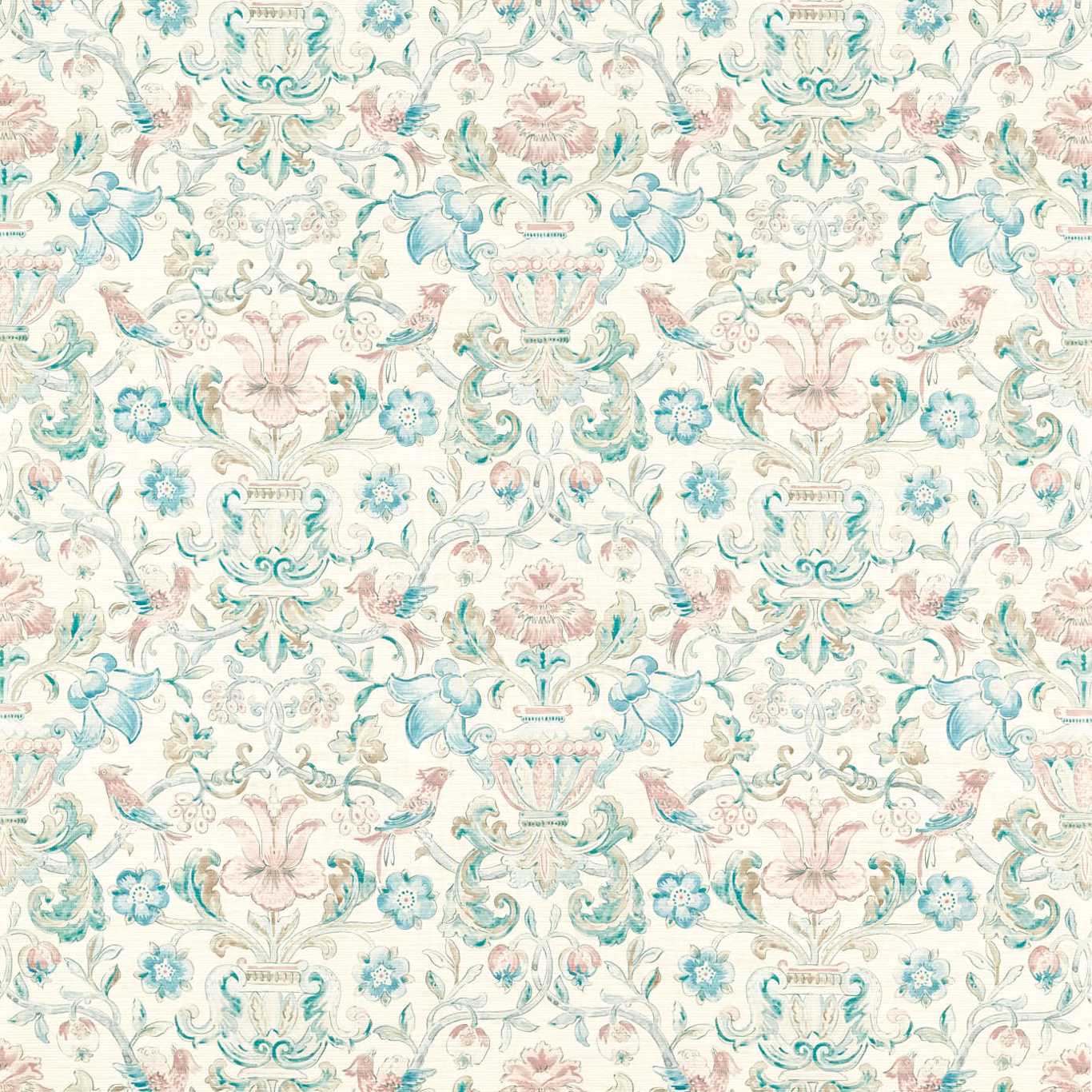 Pompadour Print Wallpaper - Mineral - ZCOT313016 - Zoffany