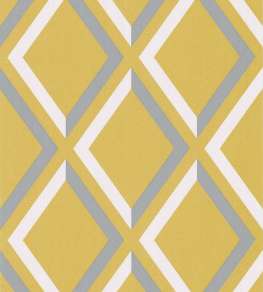 Pompeian Wallpaper - White & Heath Grey on Chartreuse - 66/3018 - Cole & Son - Premier Wallcovering