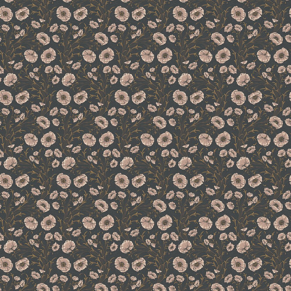 Poppy Flow Wallpaper - Ink - Boråstapeter - 2268 - Premier Wallcovering