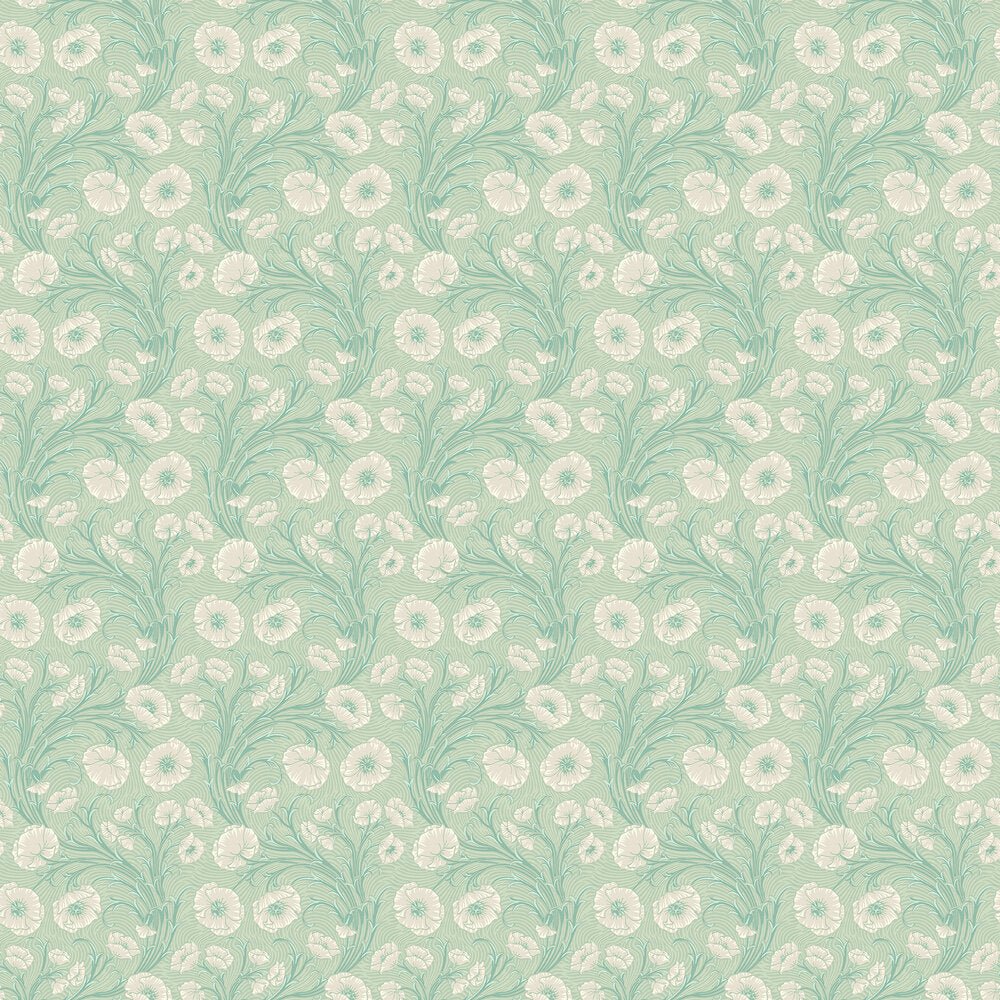 Poppy Flow Wallpaper - Mint - Boråstapeter - 2271 - Premier Wallcovering