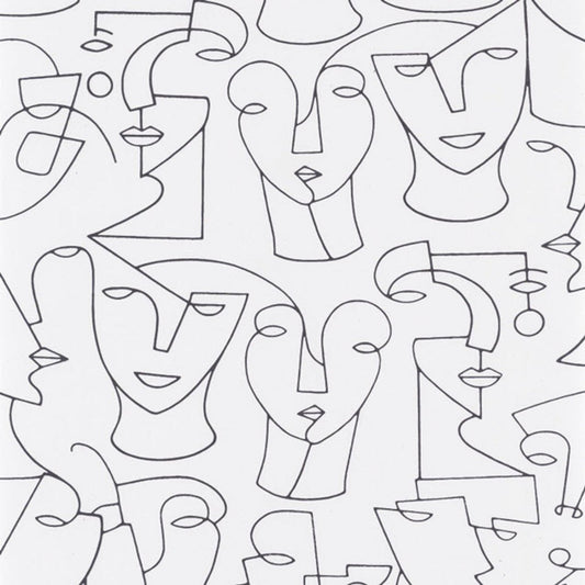 Portrait Gallery Wallpaper - Blanc And Noir - Casadeco - 86160116 - Premier Wallcovering