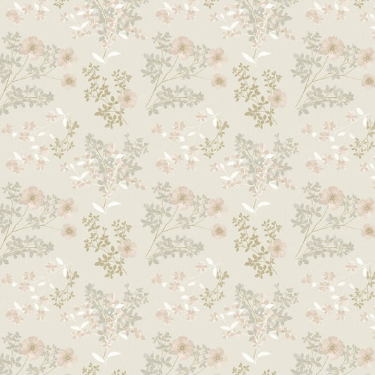 Prairie Rose Wallpaper - Grey - Boråstapeter - 7231 - Premier Wallcovering