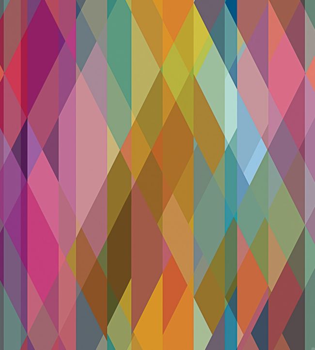 Prism Geometric II Wallpaper - Bright Multi on Fuchsia - 105/9040 - Cole & Son - Premier Wallcovering