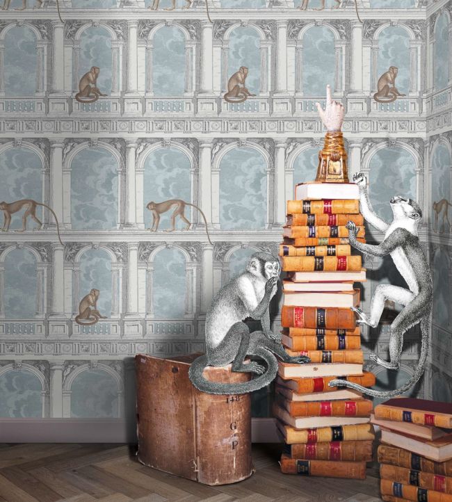 Procuratie Con Vista Wallpaper - Soft Grey & Ice Blue - 114/8015 - Cole & Son - Premier Wallcovering