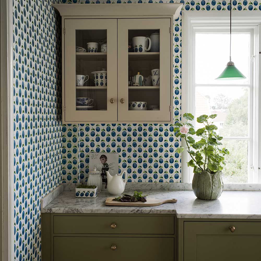 Prunus Wallpaper - Navy - Boråstapeter - 1974 - Premier Wallcovering