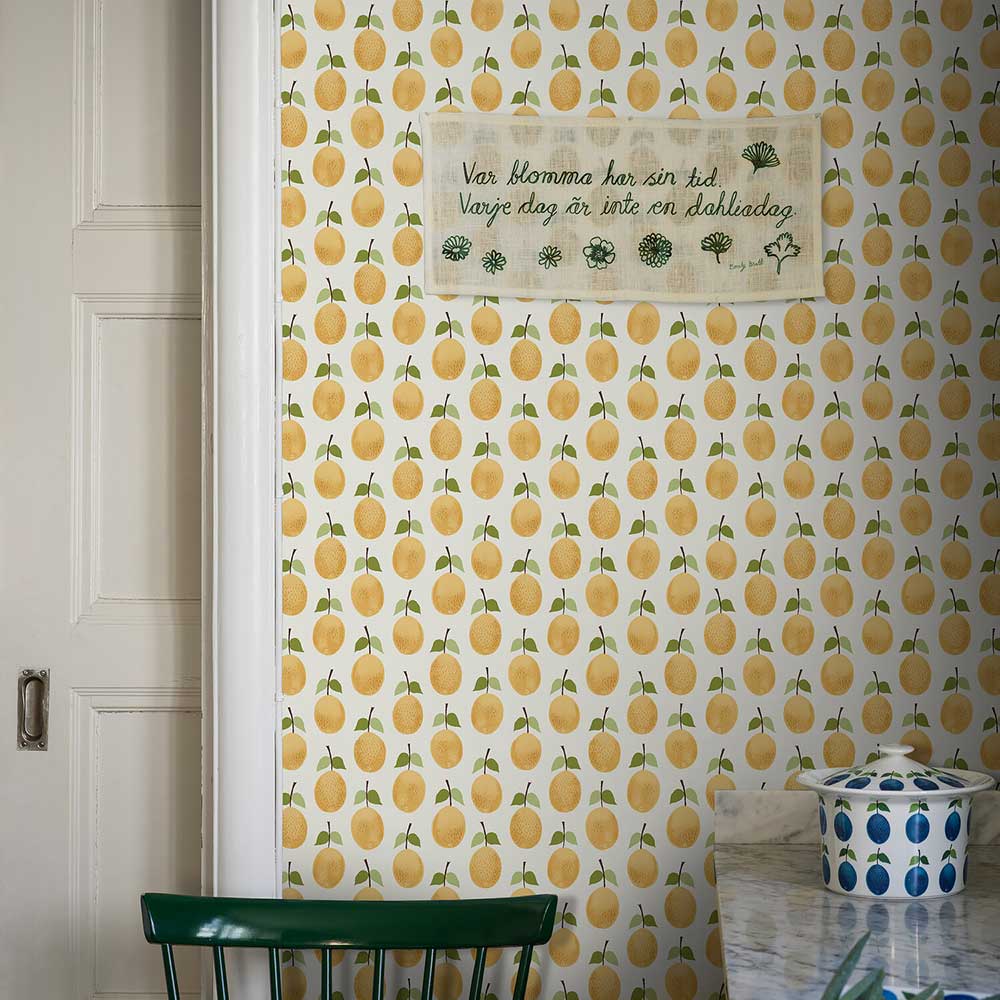 Prunus Wallpaper - Yellow - Boråstapeter - 1975 - Premier Wallcovering