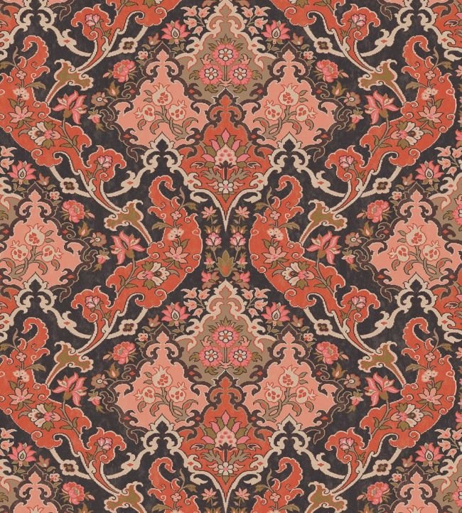 Pushkin Wallpaper - Coral & Rouge on Soot - 108/8039 - Cole & Son - Premier Wallcovering