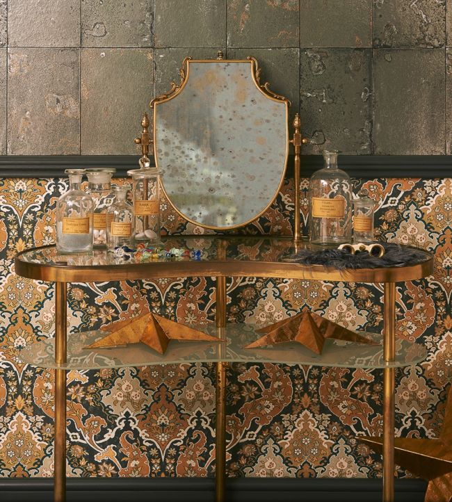 Pushkin Wallpaper - Coral & Rouge on Soot - 108/8039 - Cole & Son - Premier Wallcovering