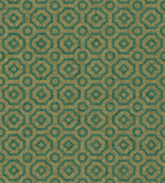 Queens Quarter Wallpaper - Emerald on Metallic Antique Gold - 118/10021 - Cole & Son - Premier Wallcovering