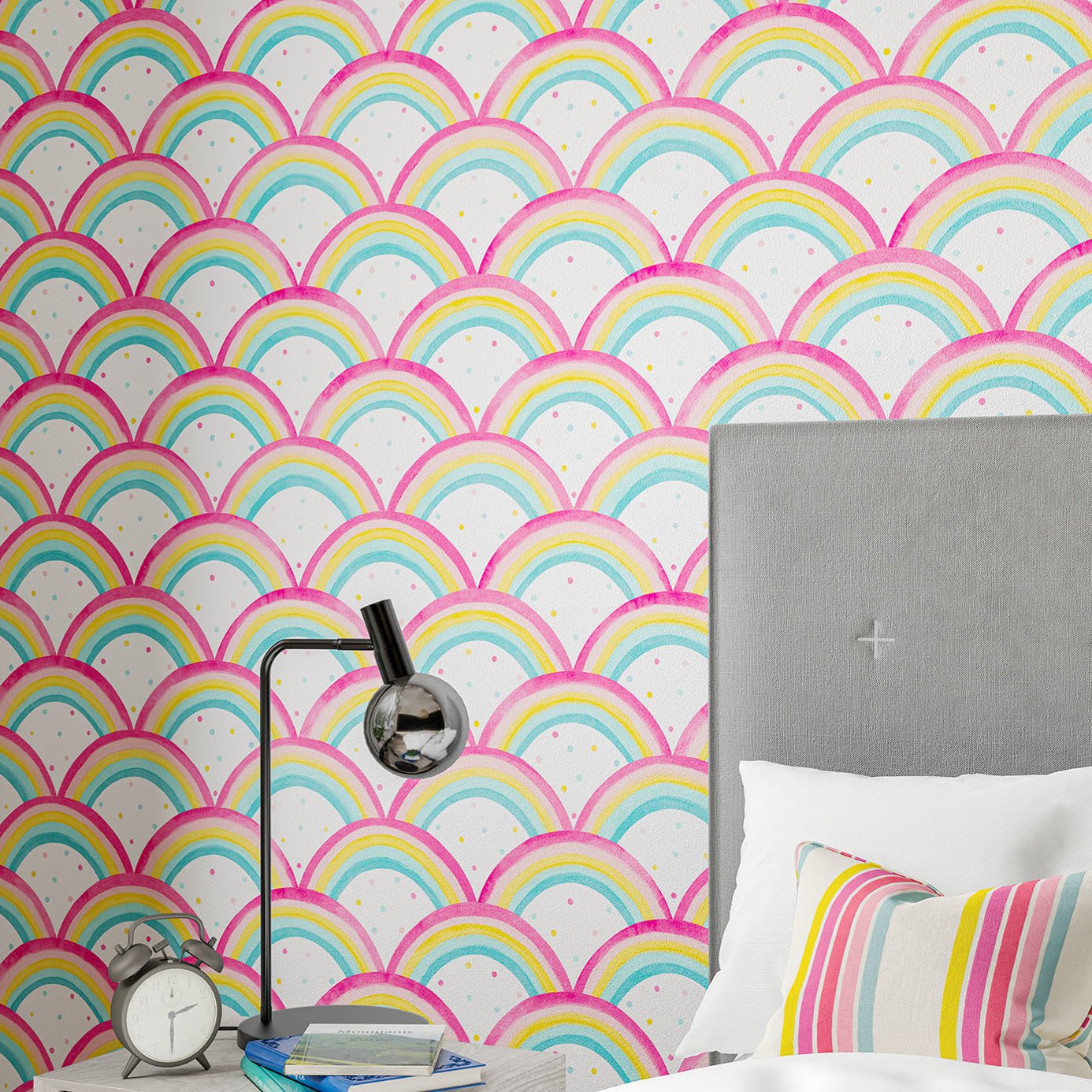 Rainbow Brights Wallpaper - Cherry/Blossom/Pineapple/Sky - Harlequin - HLTF112645 - Premier Wallcovering