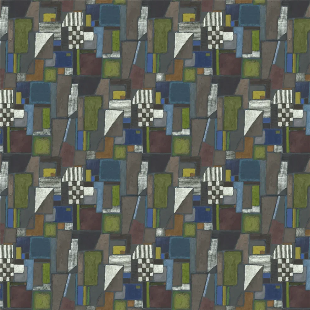 Raku Patchwork Wallpaper - Chocolate - PDG1203/02 - Designers Guild