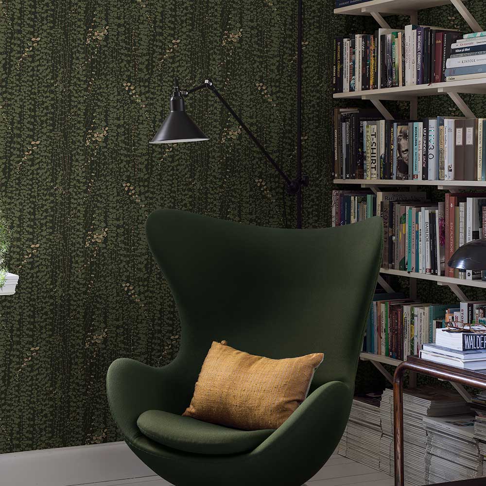Ranke Wallpaper - Dark Green - Boråstapeter - 1983 - Premier Wallcovering