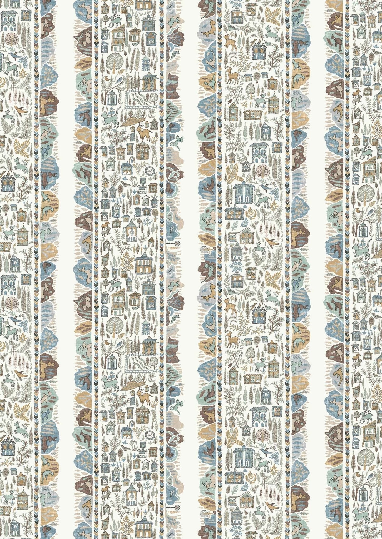 Ravi Ribbon Wallpaper - Aqua Vita - Lewis & Wood - Premier Wallcovering