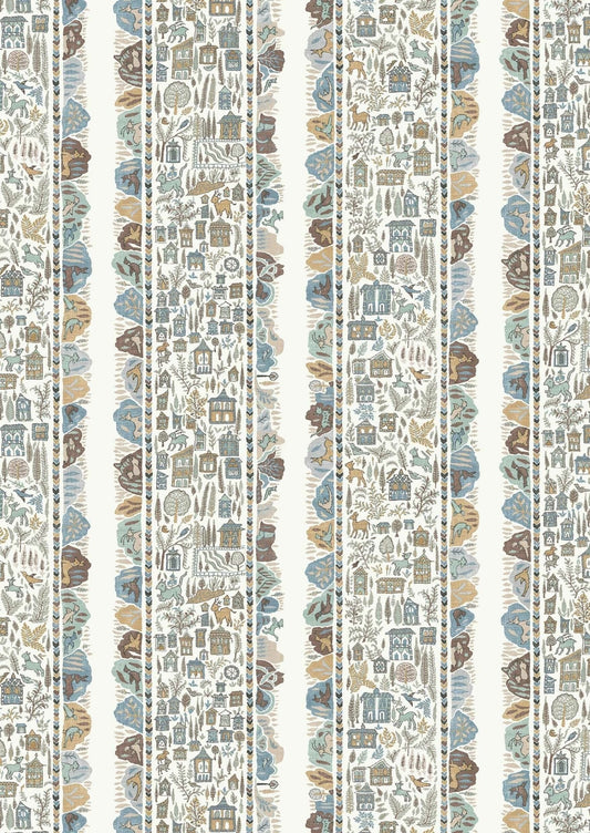Ravi Ribbon Wallpaper - Aqua Vita - Lewis & Wood - Premier Wallcovering