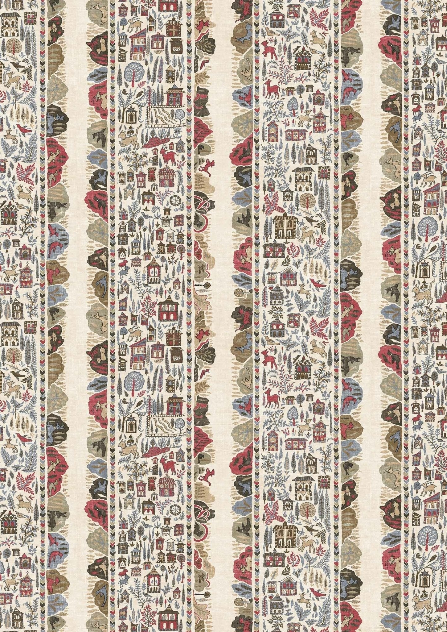 Ravi Ribbon Wallpaper - Peat Pomegranate - Lewis & Wood - Premier Wallcovering