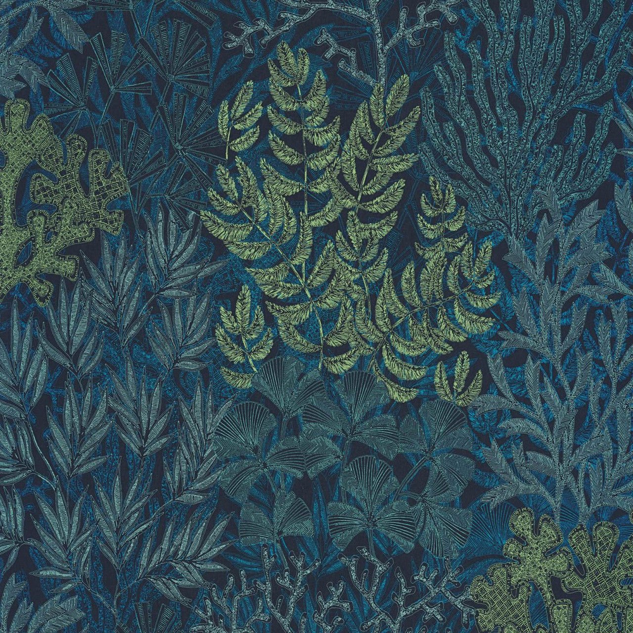Recif Voyage Onirique Wallpaper - Bleu Abysse - Casadeco - 87226798 - Premier Wallcovering