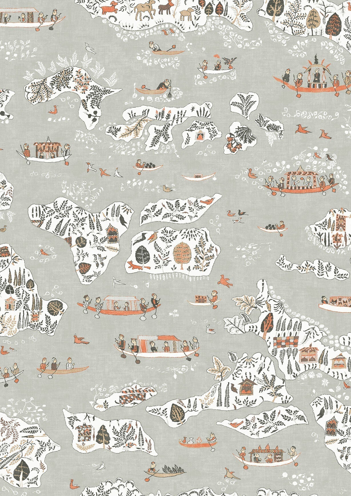 Regatta Wallpaper - Satsuma Soot - Lewis & Wood - Premier Wallcovering