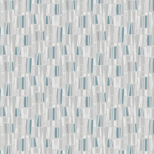 Retro Wallpaper - Grey / Blue - Boråstapeter - 5470 - Premier Wallcovering