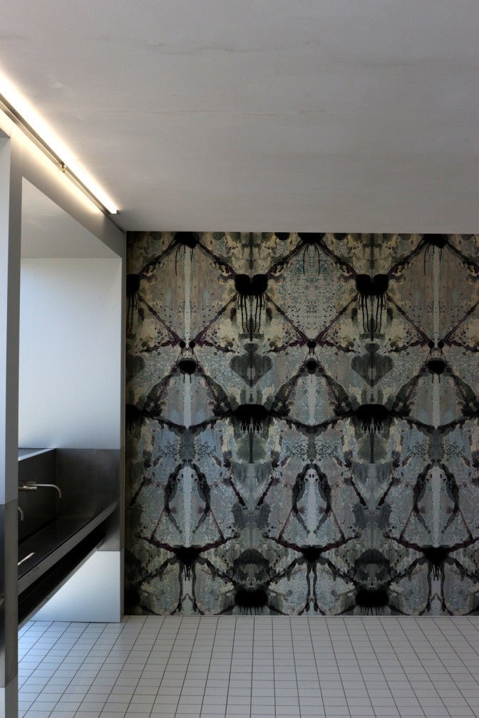 Rorschach Diamond Wallpaper Panel - Blue Grey - Timorous Beasties - ROR/RDI/ARSK/01 - Premier Wallcovering