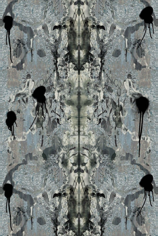 Rorschach Superwide Wallpaper - Blue Grey - Timorous Beasties - ROR/RSW/OBRN/01 - Premier Wallcovering