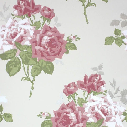 Rosa Alba Wallpaper - Pink - Nina Campbell - NCW4033 - 02 - Premier Wallcovering