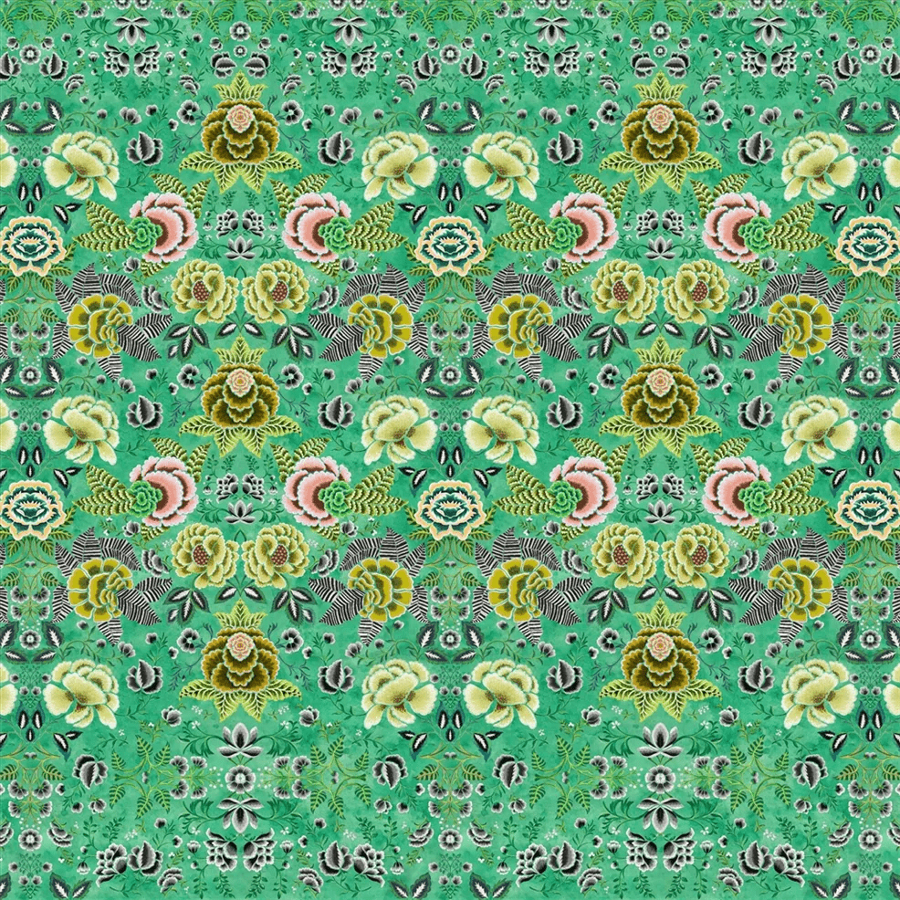 Rose De Damas Wallpaper - Jade - PDG1168/02 - Designers Guild