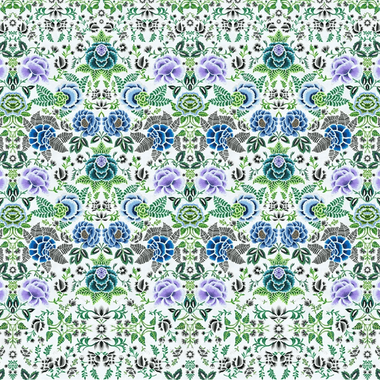 Rose De Damas Wallpaper - Cobalt - PDG1168/01 - Designers Guild