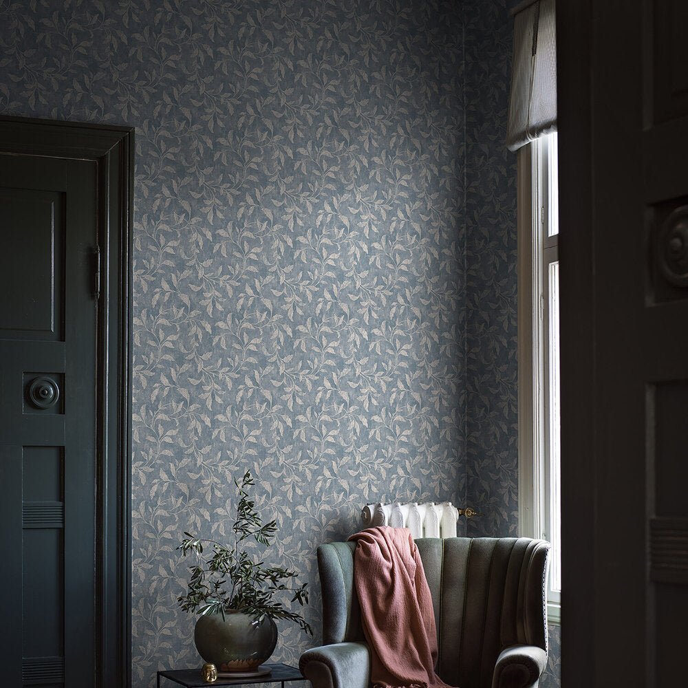 Rosewood Night Wallpaper - Blue - Boråstapeter - 1904 - Premier Wallcovering