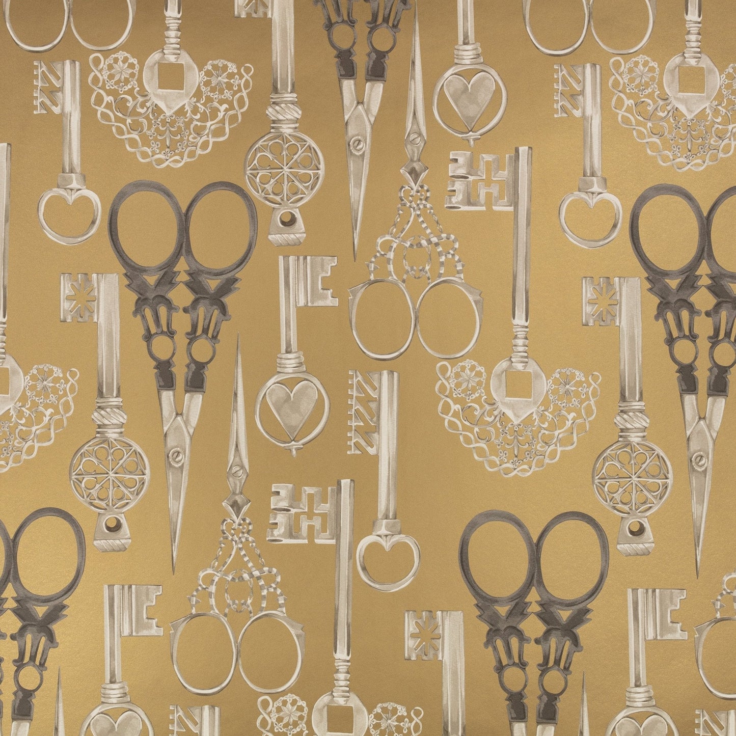 Roxanne Wallpaper - Vintage Gold - Romo - Temperley London - W451/04 - Premier Wallcovering