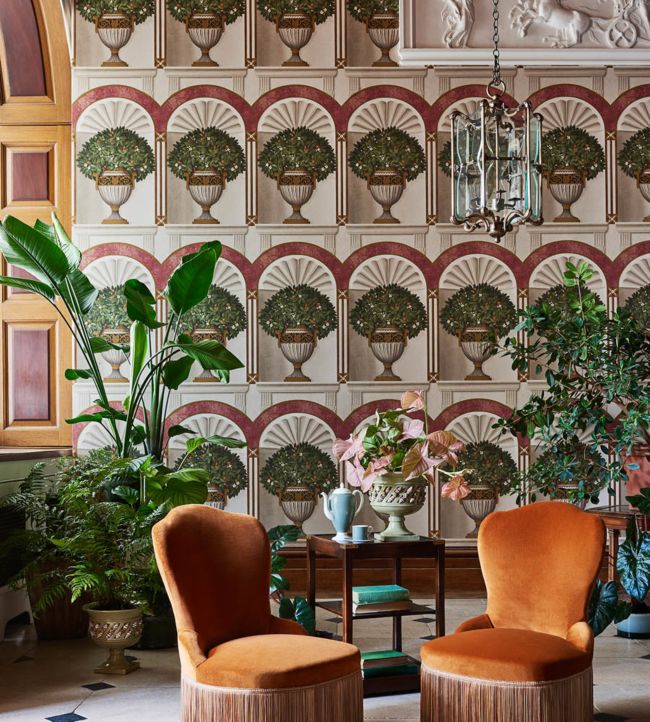 Royal Jardiniere Wallpaper - Spring Green & Rose on Stone - 118/11026 - Cole & Son - Premier Wallcovering