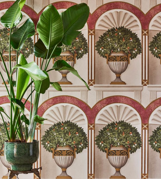Royal Jardiniere Wallpaper - Spring Green & Rose on Stone - 118/11026 - Cole & Son - Premier Wallcovering