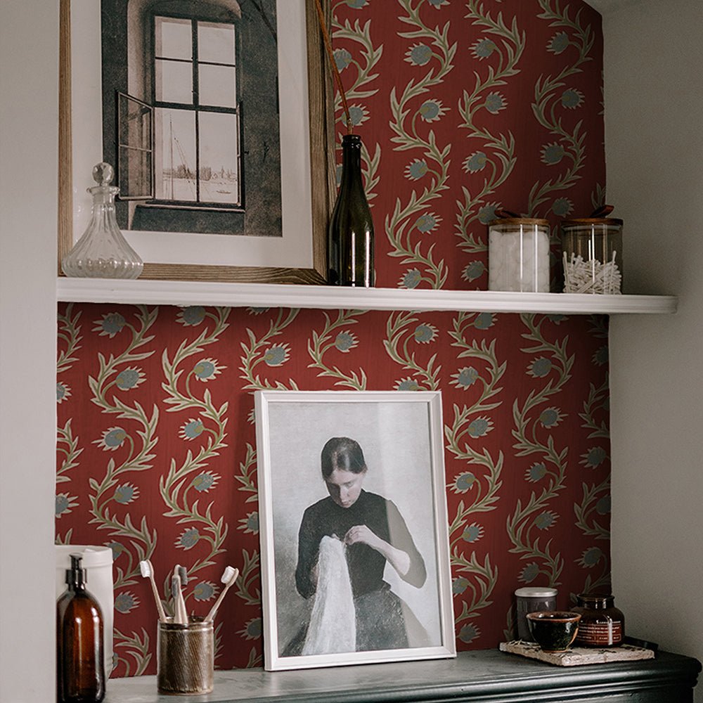 Rubia Wallpaper - Red - Josephine Munsey - JMW-105221 - Premier Wallcovering