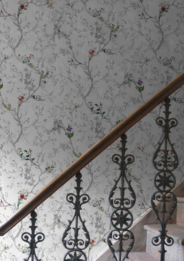 Ruskin Floral Wallpaper - Frost - Timorous Beasties - RUS/RSF/MICA/03 - Premier Wallcovering