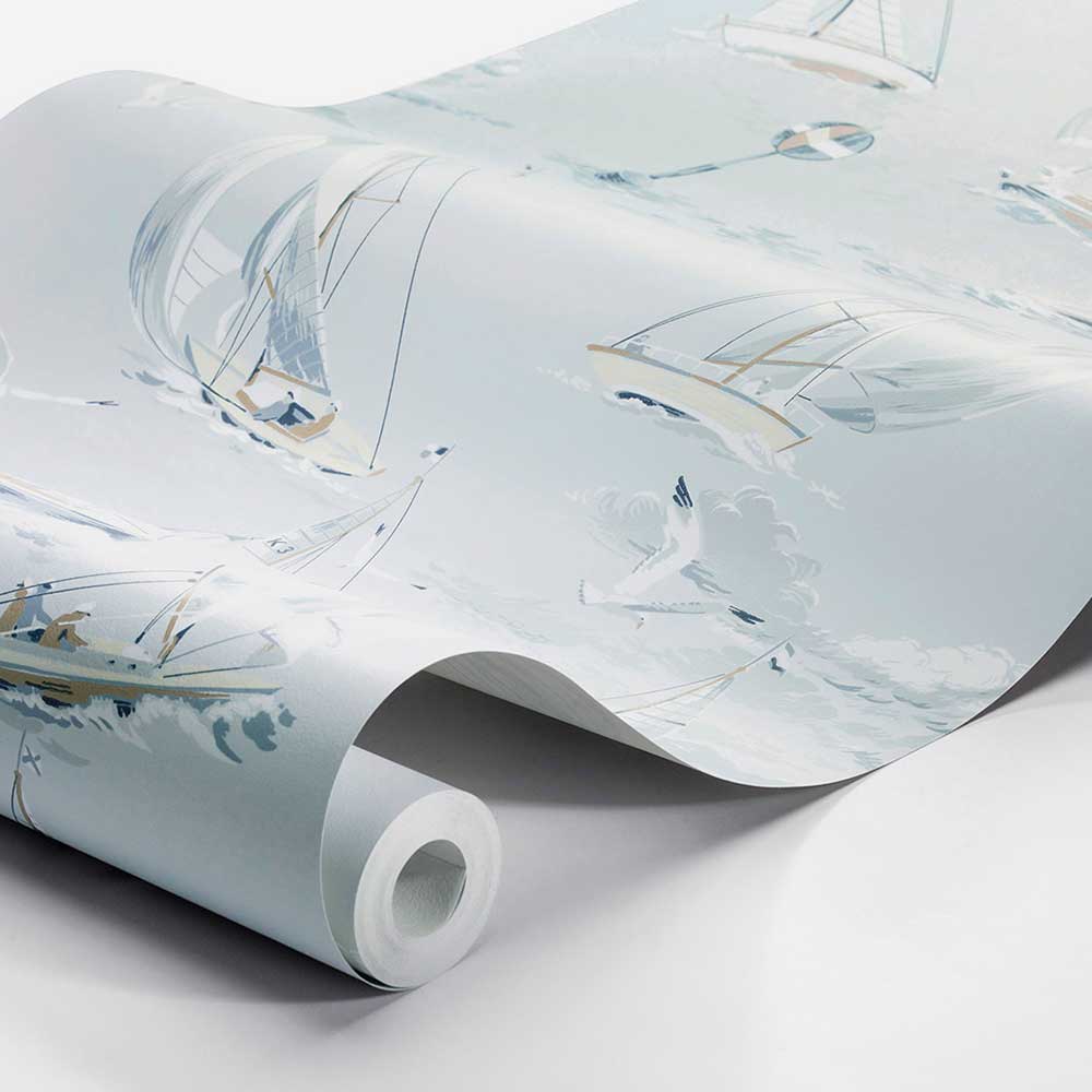 Sailboats Wallpaper - Light Blue - Boråstapeter - 8854 - Premier Wallcovering