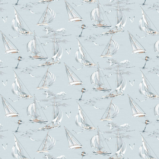 Sailboats Wallpaper - Light Blue - Boråstapeter - 8854 - Premier Wallcovering