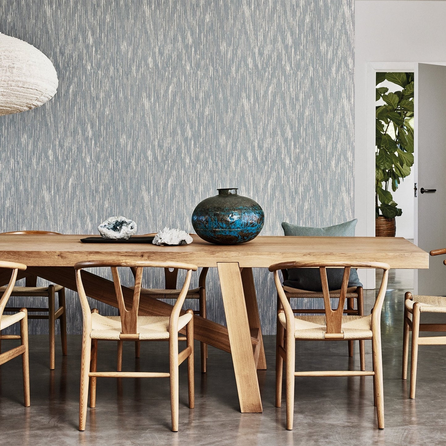 Sakari Wallpaper - Silver Blue - Romo - Picota - W433/04 - Premier Wallcovering